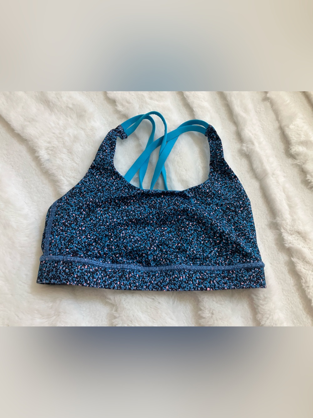 lululemon athletica Blue Speckled Strappy Sports Bra